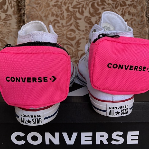 Converse CTAS Buckle Up Hi White/Neo Pink/White MN - Picture 12 of 16